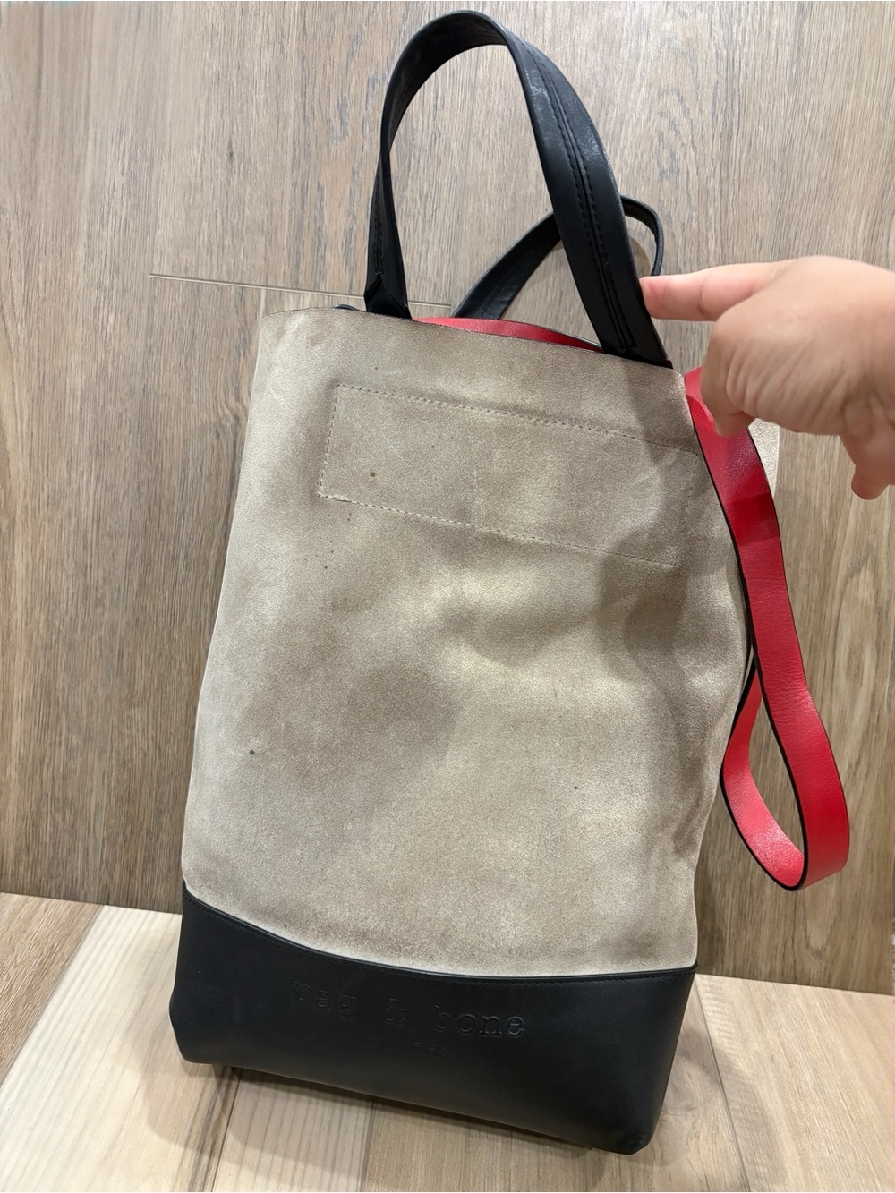 Rag & Bone Walker Crossbody Convertible Tote Suede Leather Mixed Media